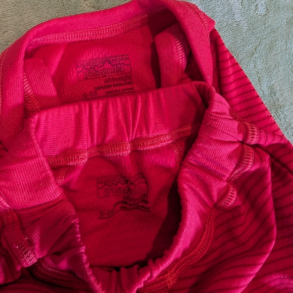 Patagonia Pink Striped Onesie And Pant Capilene Baselayer Set 0-3 Month - Picture 2 of 5
